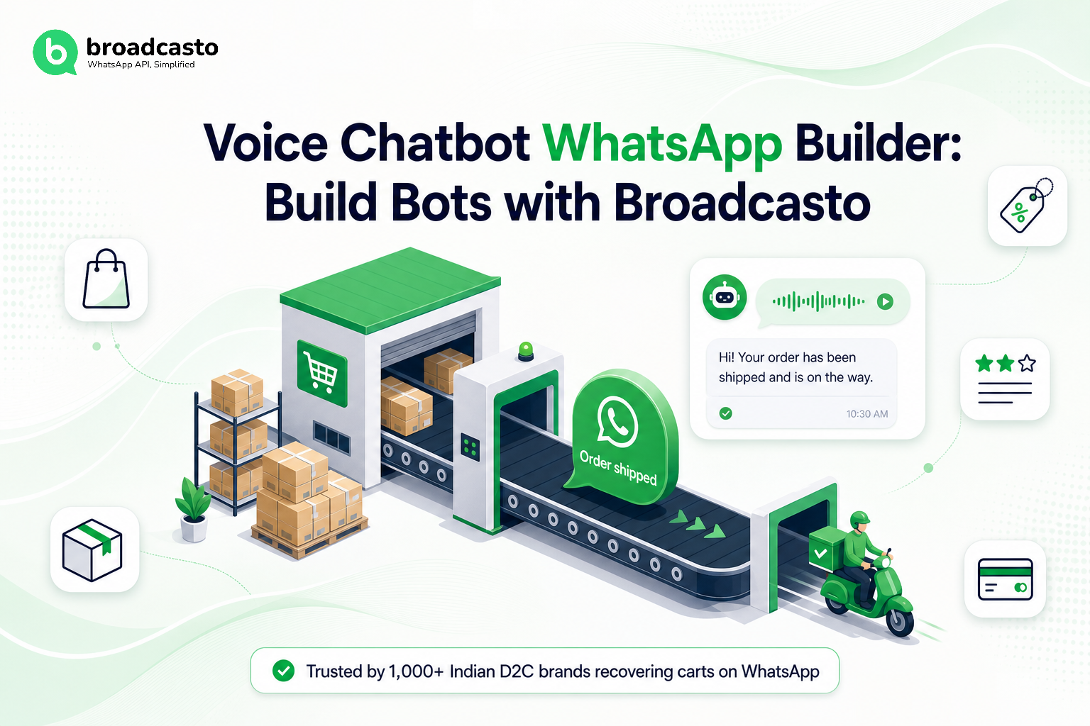 Voice Chatbot WhatsApp Builder: Build Bots with Broadcasto