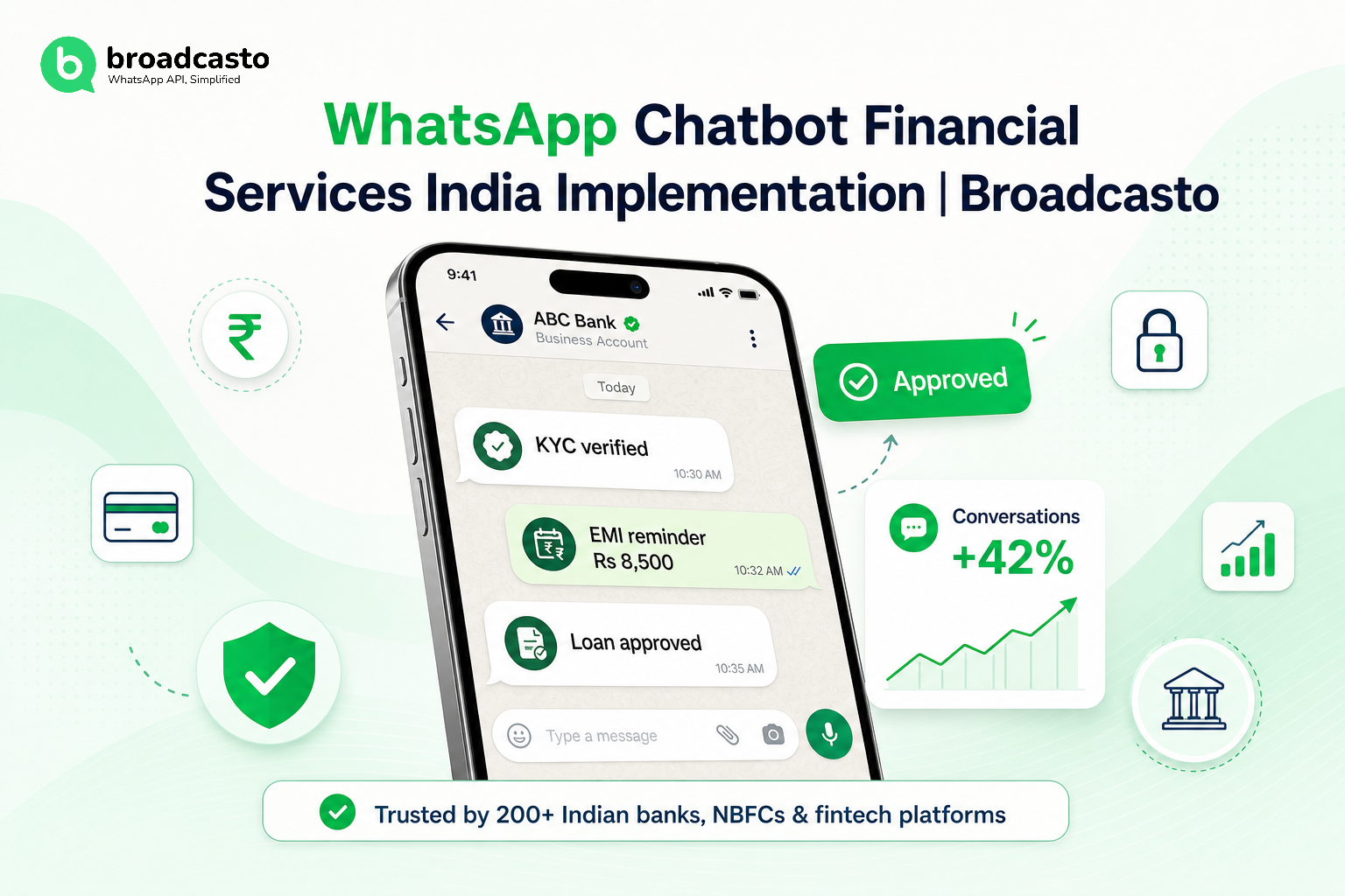 WhatsApp Chatbot Financial Services India Implementation | Broadcasto